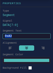 Bus segment properties panel
