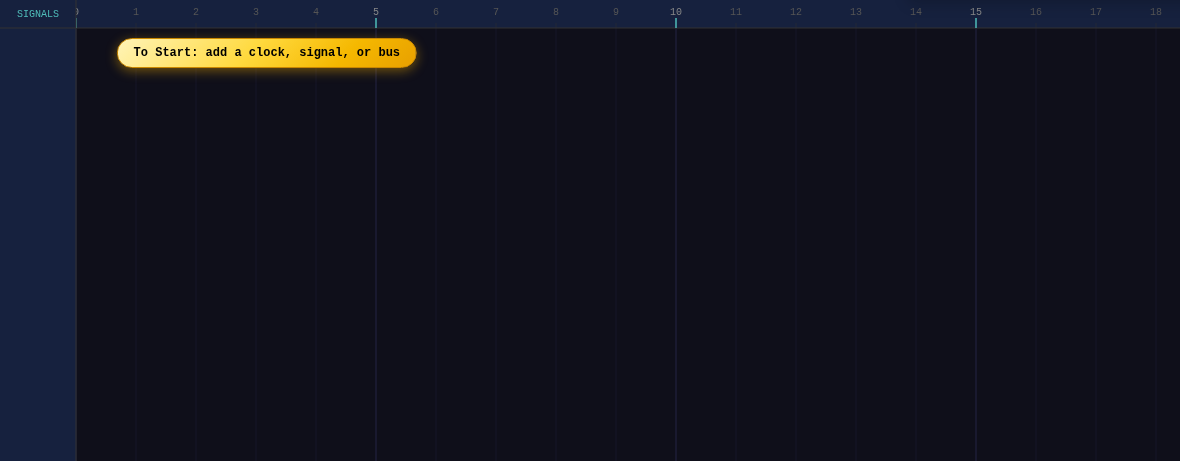 Empty TimeGen canvas with the onboarding message